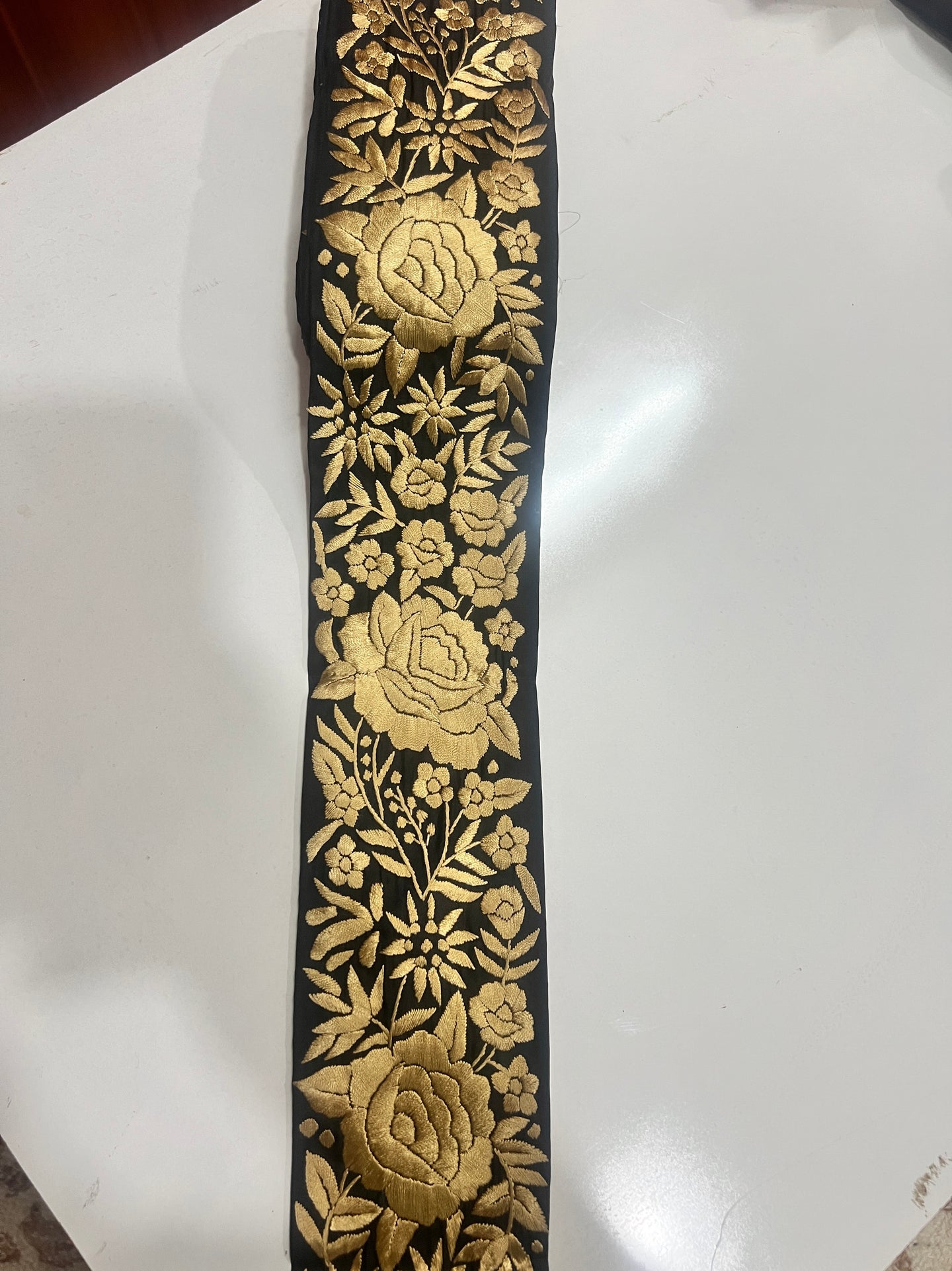 Black hand embroidered parsi gara border